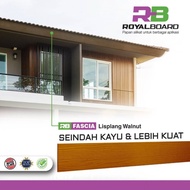 Royalboard Fascia Walnut S Papan Lisplang Motif Kayu GRC 3m 4m 20 30cm