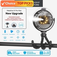 Amgras Stroller Baby Portable Mini Fan Rechargeable 9 Leds/Ultra Quiet/Flexible Tripod/55 Hours (600