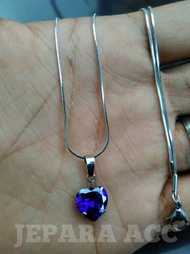 Kalung Liontin Pemata Blue safir/blue sapphire