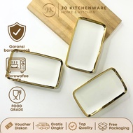 Premium Gold Ceramic Square Serving Plate Size 20 x 12.5cm Unique multi-purpose hotelware serving pl