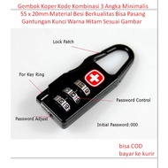 GANTUNGAN Minimalist 3-Digit Combination Code Luggage Padlock 55 x 20mm Quality Iron Material Can Be