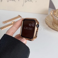 Plating Case for Apple Watch Series 9 8 7 SE 6 5 4 Slim Straight edge iWatch Case Hollow Frame iWatc