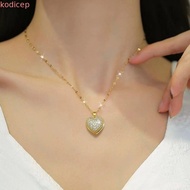 KODICEP1 Oyster Necklace, Unique Elegant Peach Heart  Necklace, Trendy Fashionable Stainless Steel V