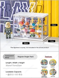 ODOROKU Popmart Display Case with Magnetic Door and Removable Shelves Acrylic Display Box Stackable Dustproof Display Box for Collectibles Toys Figures Storage Easy to Assemble