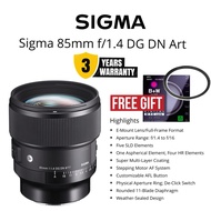 SIGMA 85MM DG DN ART LENS SONY E-MOUNT (3 YEARS WARRANTY) FULL FRAME FORMAT DG DN ART 85MM F/1.4 SIG