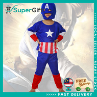Kids Capt American Costume Superhero Costume Kostum Capt America Kanak-Kanak
