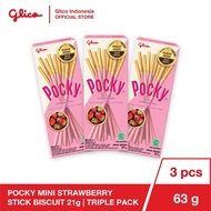 Pocky Mini Strawberry stroberi Stick wafer 21g Triple Pack