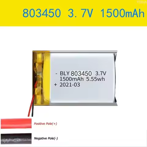 3.7V 803450 1500mAh Polymer Lithium Rechargeable Battery for Camera GPS Navigator MP5 Bluetooth Head