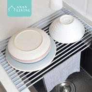 [SG Stock]Anan Sink Dish Drainer Rack Silicone Foldable Modern Roll Up Drainer  Dish Drying Rack