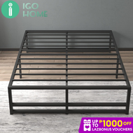 IGOHOME Metal Bed Frame Frame Steel Bed Frame Full Double Bed 120cm King Bed Durable Bed Frame Iron Frame Bed No Bed Head