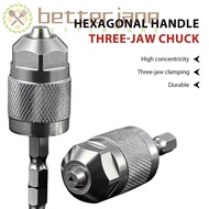 BETTER-JANE Drill Chuck Adapter, 1/4 Inch 1.5-6.5mm Quick Change Chuck,  Self-Tightening Hexagonal H