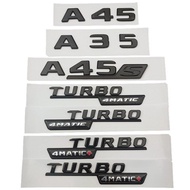 ALL 3d ABS Car Sticker Rear Trunk Badge Letters A35 A45 A45S Logo TURBO 4MATIC Emblem For Mercedes A