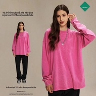 2024ฤดูใบไม้ร่วง/ฤดูหนาวใหม่อินเทรนด์ยี่ห้อHeavy 275G Vintage Wax Stainedเสื้อยืดแขนยาวผู้ชายรอบคอคู