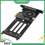 PCIe 5.0 X4 to E1.S/E3.S (EDSFF Gen-Z) SSD Adapter Card with Cooling Fan