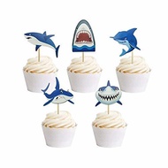 ▶$1 Shop Coupon◀  30 PCS Baby Shark Cupcake Toppers Shark Theme Party plies Kids Birthday Party plie