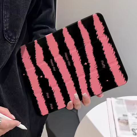360° Rotatable Tri-Fold for Samsung Galaxy Tab S9 S10 FE A9 A11 S7 Plus Painted Cover Tablet Y2K Pin
