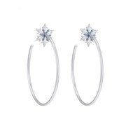 Fashionable Tool Snowflake Exaggerated Large Circle Earrings Exaggerated Earrings Small Face Earring