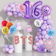 BTS Balloon Balloon 18inch Lollipop 32inch 15-25th Number Foil Balloons Birthday Decoration Set Weed