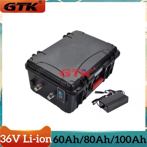 GTK 36V Lithium Battery Pack 60Ah 80Ah 100Ah Li-ion for 2000W 3000W Golf Cart 80lbs 105lbs Fishing B