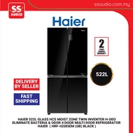 【 DELIVERY BY SELLER 】 HAIER  HRF-IG585EM (GB) BLACK 522L GLASS HCS MOIST ZONE TWIN INVENTER H-DEO E
