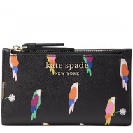 Kate Spade Flock Party Small Slim Bifold Wallet in Black Multi