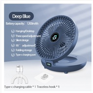 8“ big fan 10000mAh chargable Fan Compact wall mini fan 3 levels foldable wall mount USB table fan
