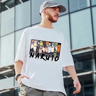 New 2022 Japanese Style Men's Short Sleeve T-Shirt Oversized Anime T-Shirt Unisex Oversized Anime Shirt Cartoon Naruto Anime Akatsuki Organization Member Print Pattern T-Shirt Couple Tops