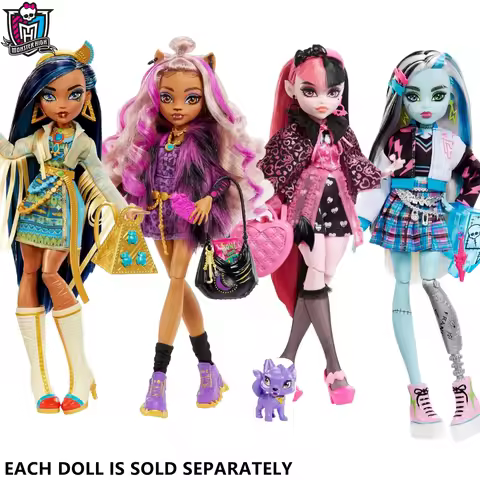 2025 Original Mattel Monster High Draculaura Clawdeen Wolf Cleo De Nile Dolls for Girls with Accesso