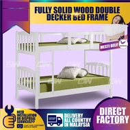 Single/Super Single Fully Solid Wood Double Decker Bed Frame/ Wooden Bedframe / Wooden Bed Bed / Adult Bedframe / Large Bed / Homestay Bed / Master Bedroom Bed / Katil Kayu by IFURNITURE