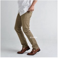 Delibra Premium Men's Long Chino Pants Dark Khaki Cheap Men's Long Pants Slimfit Men's Pants Slim Fi