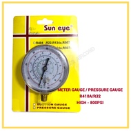 Refrigerant Meter Gauge, Pressure Gauge R32/R410A/R22/R134A/R404/R507A (Aircond, Fridge, Freezer etc