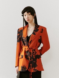【印花】新中式復古中國風 真絲休閒西裝外套