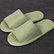 DDS - 【兩對-青色】一次性亞麻室內便攜拖鞋 純色拖鞋 28.5CM #DDS