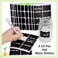 GSWLTT 96pcs/set Labels Stickers Home Chalkboard Jam Jar Blackboard Label