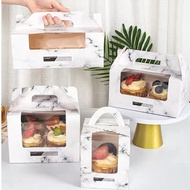 Marble Cupcake Box Cake Box/ Cupcake Box/ Gable Kraft Cupcake Box 4 Holes Cupcake Box/ 4 Pieces I BH