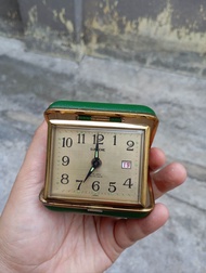 jam weker manual winding travel klock jam meja Travelling second preloved original