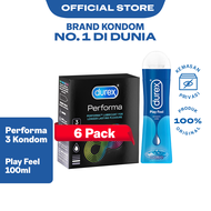 Durex Performa 3s x 6pcs + Play 100 ml - Kondom Tahan Lama Pria