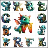 5D 3 Fd DIY Cartoon Letters ABC Dinosaur Baby Dia Painting Full Drill Wall Art Crafts Dia Mosaic Rh