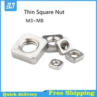 ♧☊❆ 10pcs 20pcs 50pcs Thin Square Nut DIN562 A2-70 304 Stainless Steel Square Nut M3 M4 M5 M6 M8