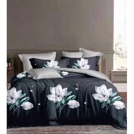 cadar queen with comforter 7 in 1 black white big flowers set queen bedsheet with comforter