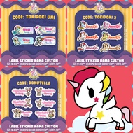 Custom Name Label Sticker - Tokidoki Unicorno Donutella (100pcs+) Name Sticker