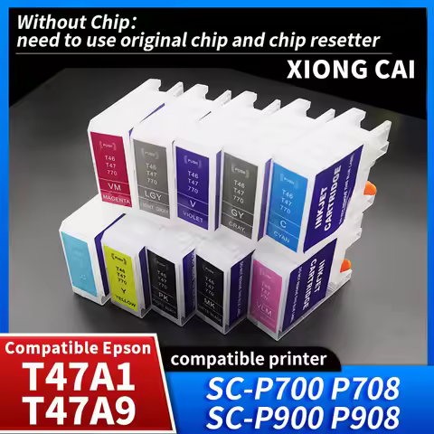 compatibility T46S T46Y T47A T770 Empty Refill Ink Cartridge for Epson SureColor SC-P700 P708 P900 P