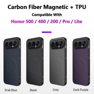 Carbon Fiber Magnetic For Honor 500 400 200 Pro Lite Series Cellphone Case Drop Resistant Ultra-Ligh