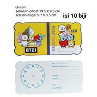 Happy birthday invitation card, birthday hbd, foldable character bt21 bt 21