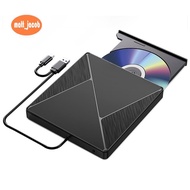 External DVD Drive USB3.0 CD-ROM Burner Portable Dual Interface Type-C USB CD DVD Burner for Laptop 