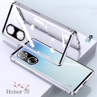 Camera Protection Casing For Honor 70 Phone Case Double Sided Glass Magnetic Protective Cover For Honor70 Full 360° Protection Hard Cases Cover