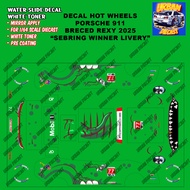 Decal hot wheels porsche 911 GT3 BRACED REXY (2025 SEBRING WINNER)