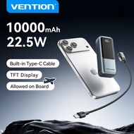 Vention Super Mini Fast 10000mAh PowerBank 22.5w Ultra-Compact Portable Powerbank with Built-in Cabl