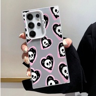 1pc Laser Holographic White TPU+PC Soft-Hard Combo Heart Skull, Halloween Pattern Shockproof Phone C