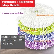 Premium Spin Mop Head Refill / Replacement. Should be Among The Thickest in The Market. Fits most mop trays. SG Seller.